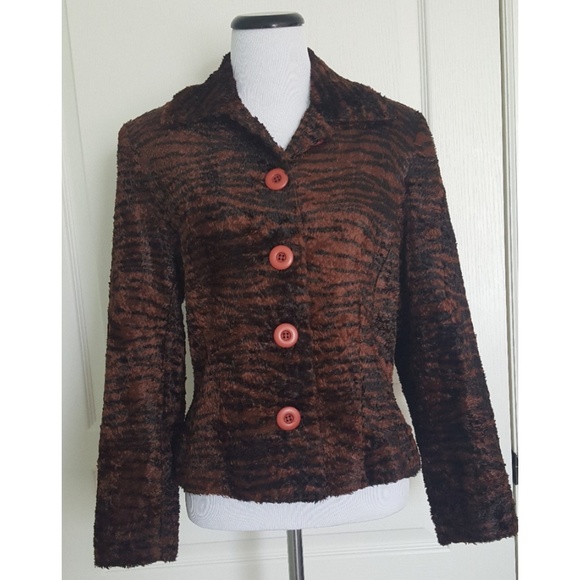 Louben Vintage faux fur animal print jacket - Picture 2 of 7